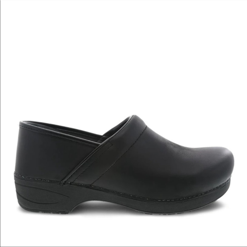 Dansko Black Leather Clogs Size 37 Narrow